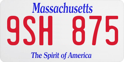 MA license plate 9SH875