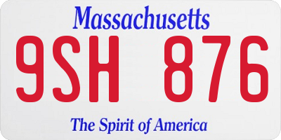 MA license plate 9SH876
