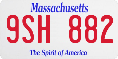 MA license plate 9SH882