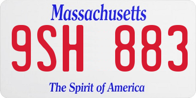 MA license plate 9SH883