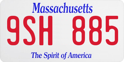 MA license plate 9SH885