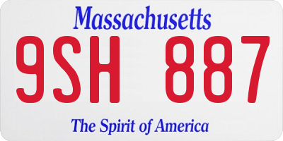 MA license plate 9SH887