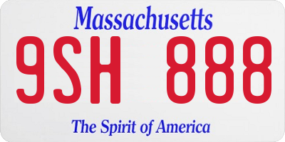 MA license plate 9SH888