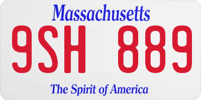 MA license plate 9SH889