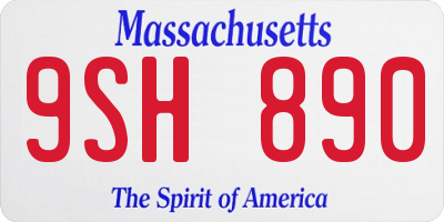 MA license plate 9SH890