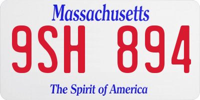 MA license plate 9SH894