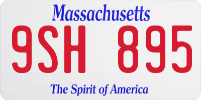 MA license plate 9SH895