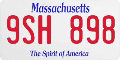 MA license plate 9SH898