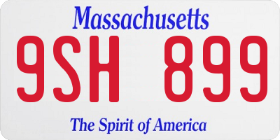 MA license plate 9SH899