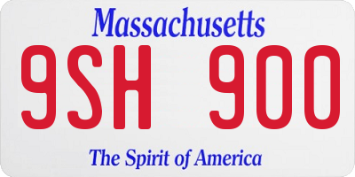 MA license plate 9SH900