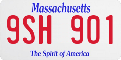 MA license plate 9SH901