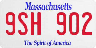MA license plate 9SH902