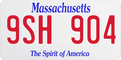 MA license plate 9SH904