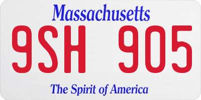 MA license plate 9SH905