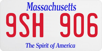 MA license plate 9SH906