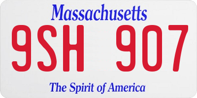 MA license plate 9SH907