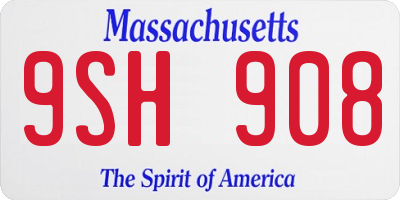 MA license plate 9SH908
