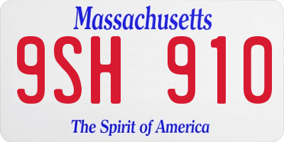 MA license plate 9SH910