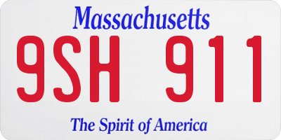 MA license plate 9SH911