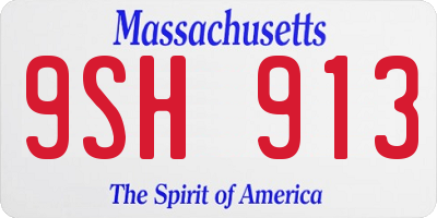 MA license plate 9SH913