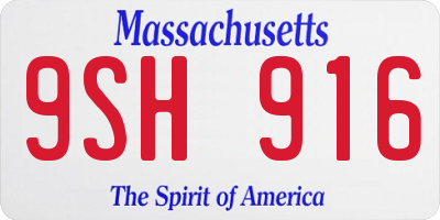 MA license plate 9SH916