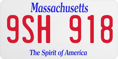 MA license plate 9SH918