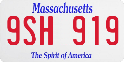 MA license plate 9SH919