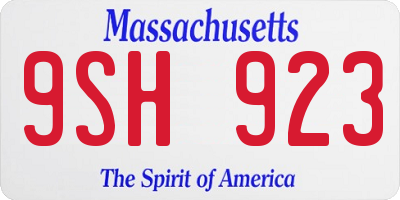 MA license plate 9SH923