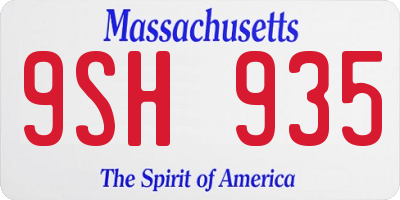 MA license plate 9SH935