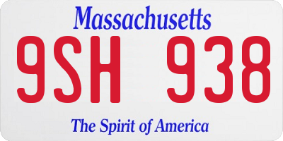 MA license plate 9SH938