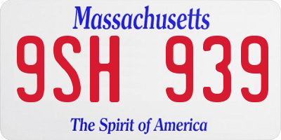 MA license plate 9SH939