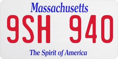 MA license plate 9SH940