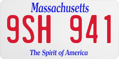 MA license plate 9SH941