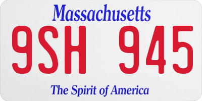 MA license plate 9SH945