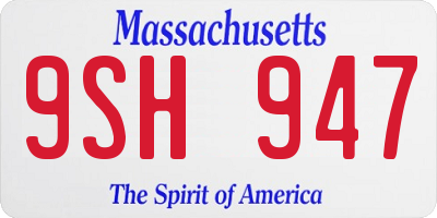 MA license plate 9SH947