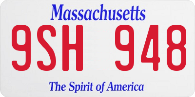 MA license plate 9SH948