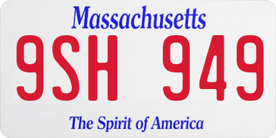 MA license plate 9SH949