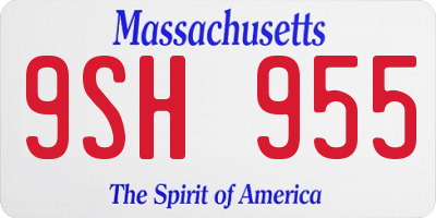 MA license plate 9SH955