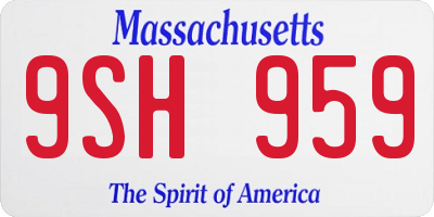 MA license plate 9SH959