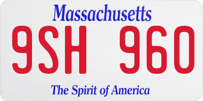 MA license plate 9SH960