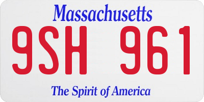 MA license plate 9SH961
