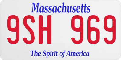 MA license plate 9SH969
