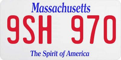 MA license plate 9SH970