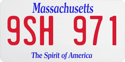 MA license plate 9SH971