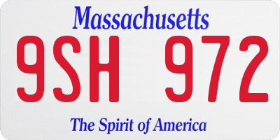 MA license plate 9SH972