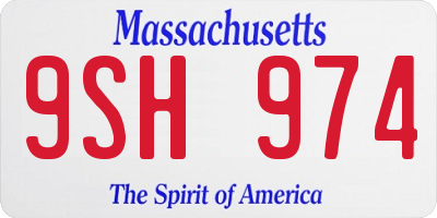 MA license plate 9SH974