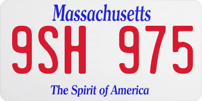 MA license plate 9SH975