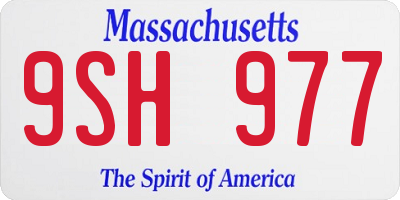 MA license plate 9SH977