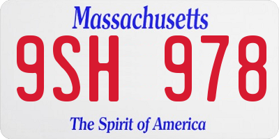 MA license plate 9SH978