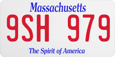 MA license plate 9SH979